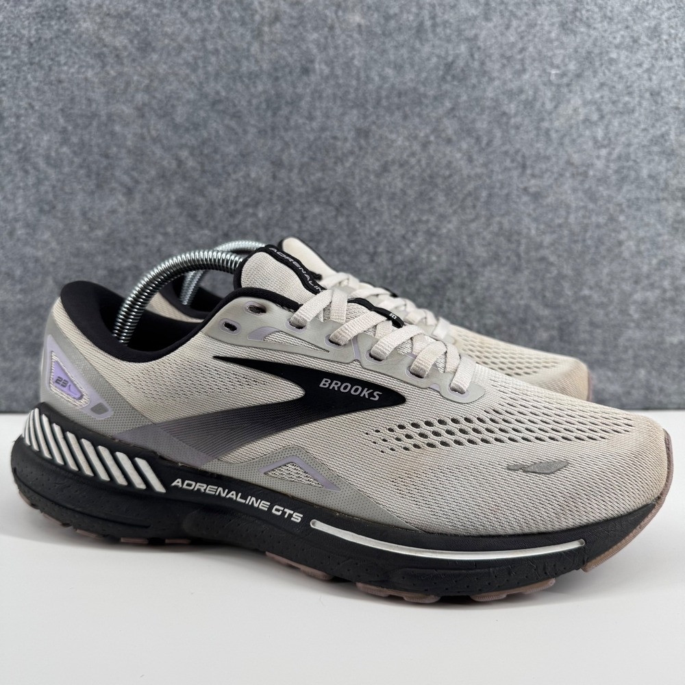 Brooks Adrenaline GTS 23 Running Shoes Womens 10 Wide Gray Lavender 1203811D039